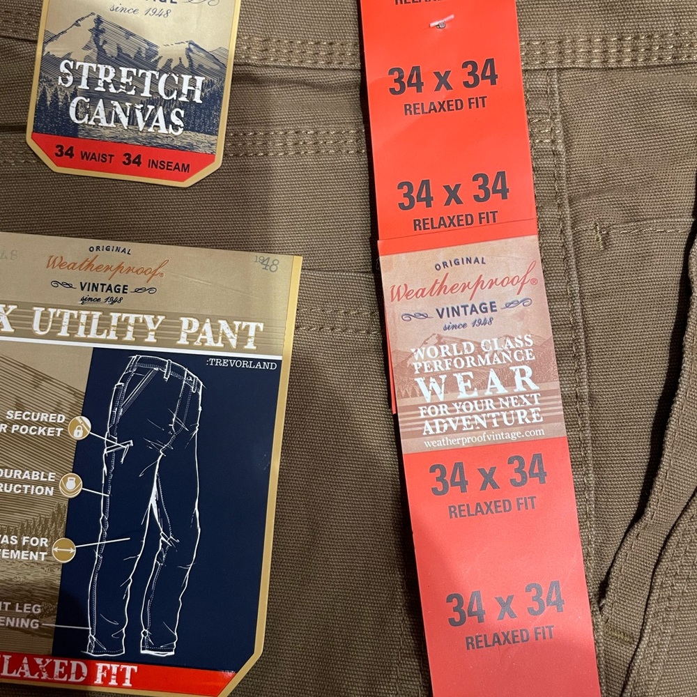 Men Weatherproof utility pants. - Picture 2 of 6